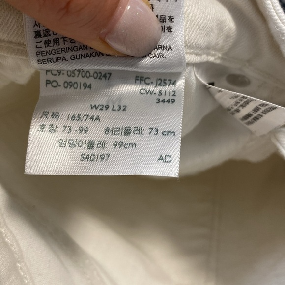 Levi's White Ivory Cream Denim Jeans - Modern Rise Straight - W29 L32 - Picture 8 of 8